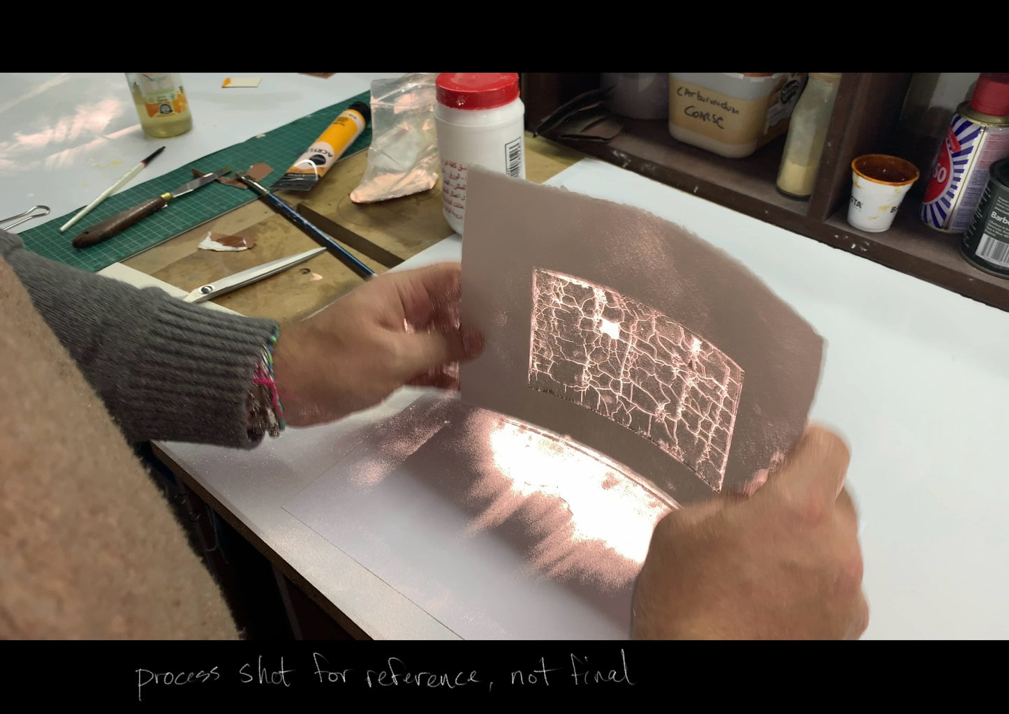 Light Noise Glass Monotype Print