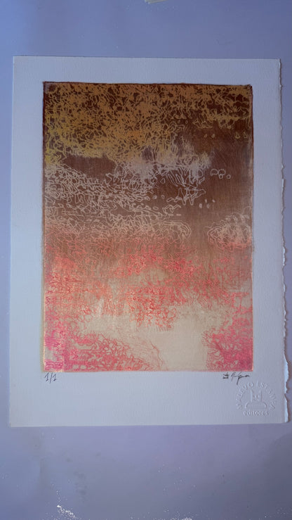 Light Noise Glass Monotype Print