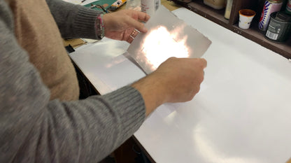 Light Noise Glass Monotype Print